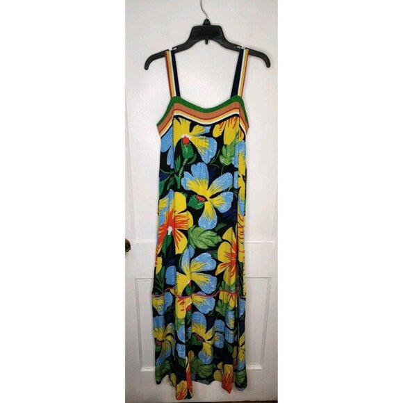 Anthropologie Maeve Nikoleta Island Vibes Maxi Dress Size Medium Floral - Picture 1 of 5